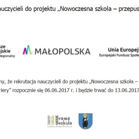 Rekrutacja „Nowoczesna szkoła – przepustką do kariery”