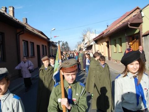 Harcerze 5 HDH SOKOŁY uczestniczyli w obchodach Świeta Niepodległosci.