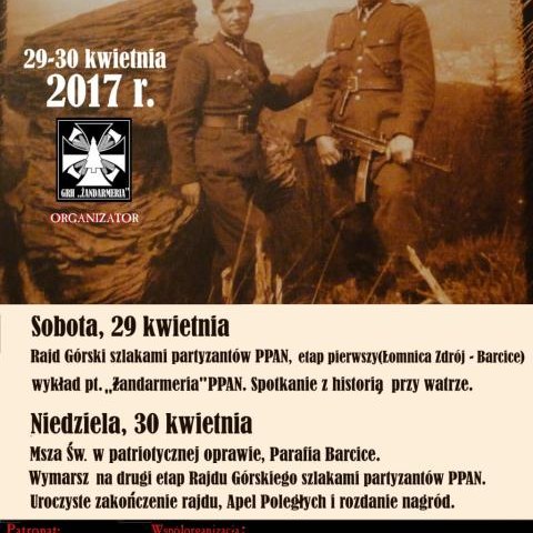 II Górski rajd edukacyjno-historyczny szlakami partyzantów oddziału „Żandarmerii” Polskiej Podziemnej Armii Niepodległościowej