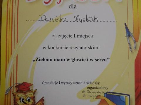 Szkolny konkurs recytatorski klas I-III